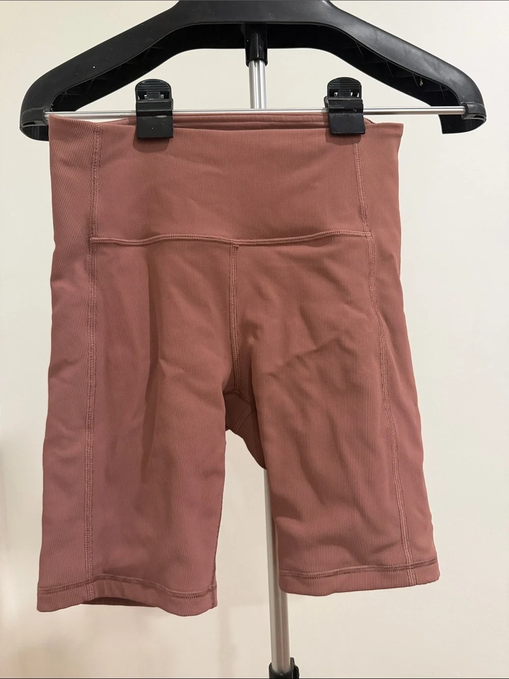 lululemon athletica Ribbed High-Rise Bike Shorts — Dusty Rose
